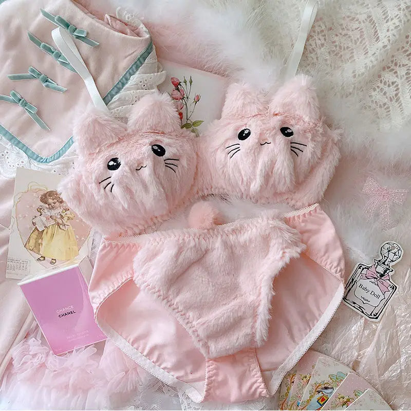 Ensemble de lingerie soutien-gorge en peluche