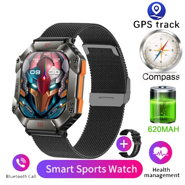 Montre intelligente militaire robuste.