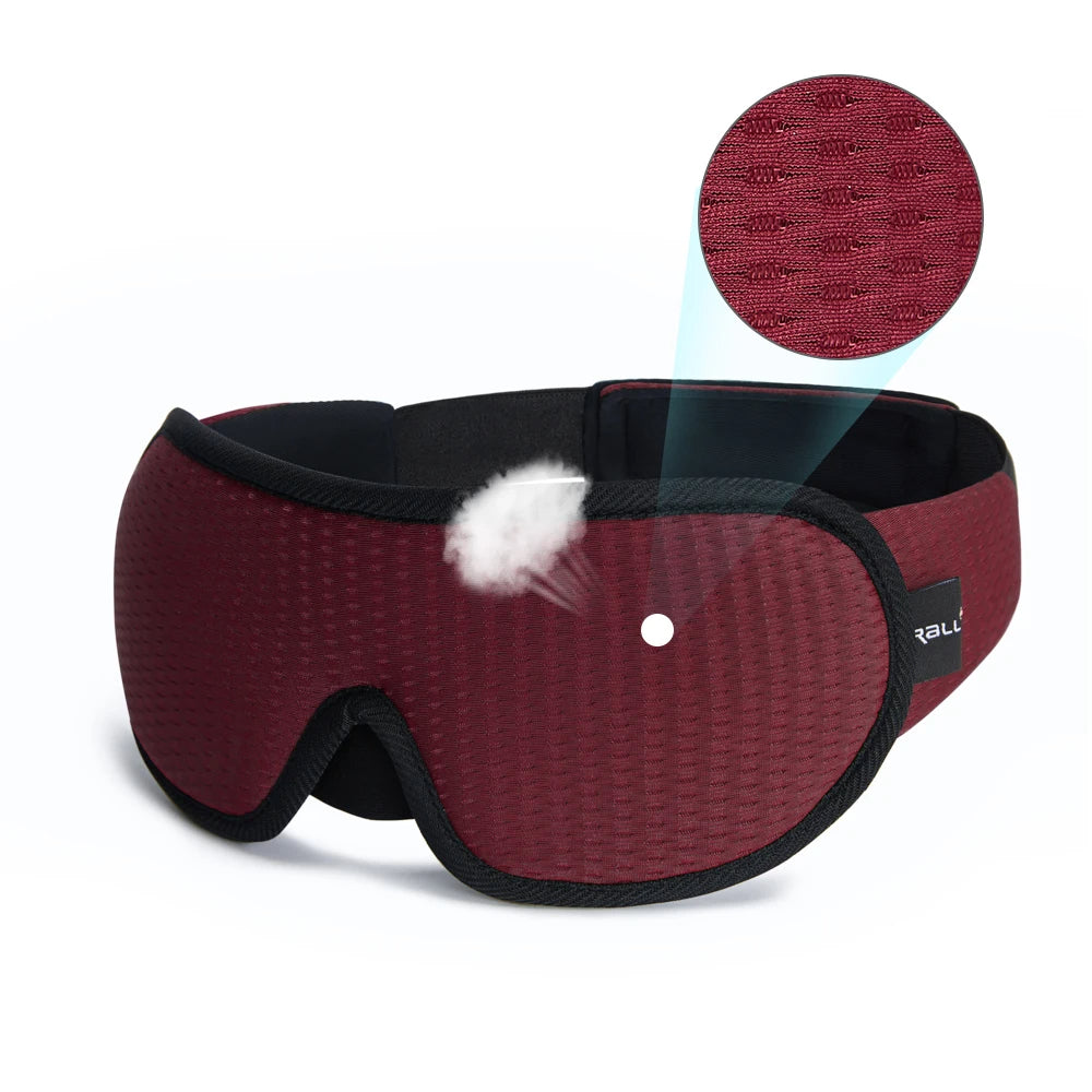 Masque de sommeil 3D occultant la lumière, doux et rembourré.