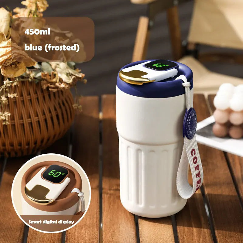 Tasse à café en acier inoxydable de 450 ml.