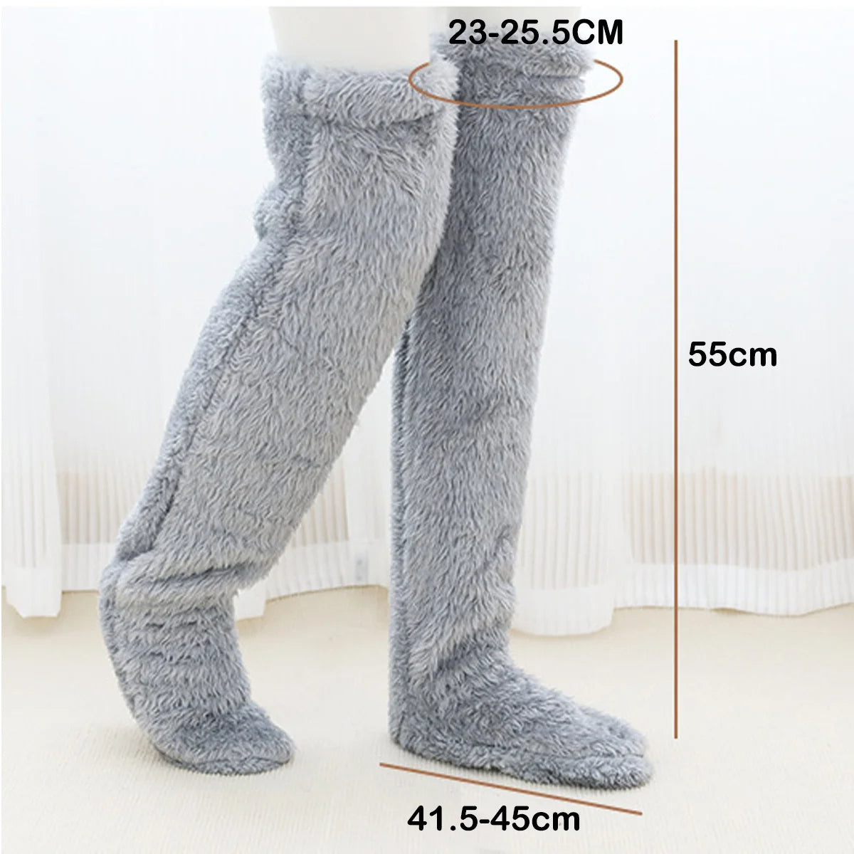 Bas chauffants pour les jambes en peluche