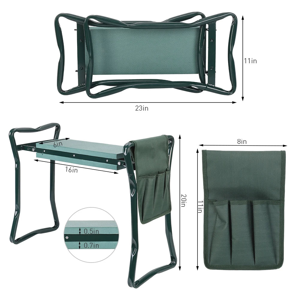 Chaise pliante de jardin avec repose-genoux
