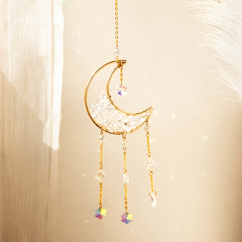 Prisme décoratif attrape-soleil en cristal de lune.