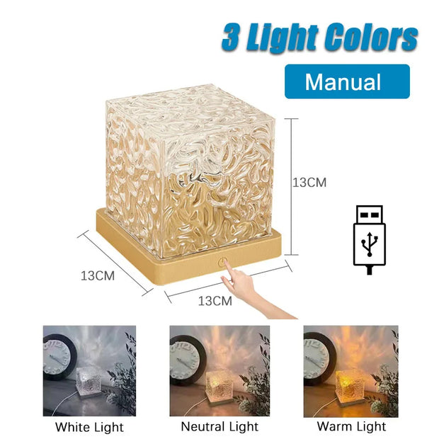 Veilleuse d'ambiance à ondulations d'eau