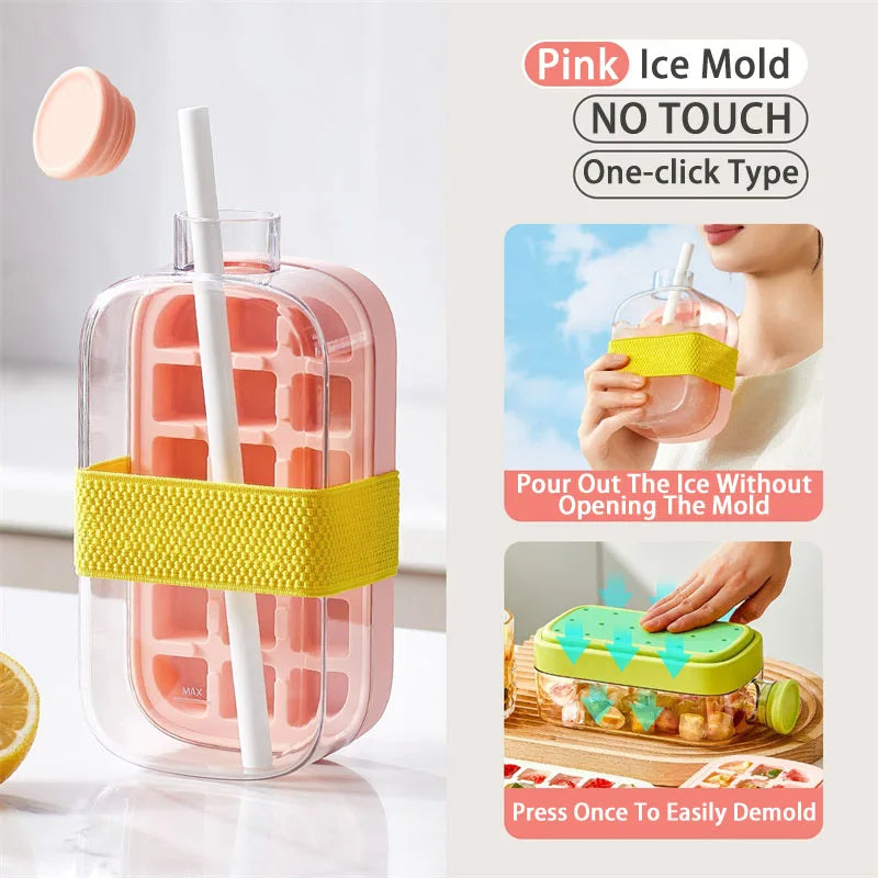 Bac à glaçons avec paille.         Ice Cube Tray With Straw
