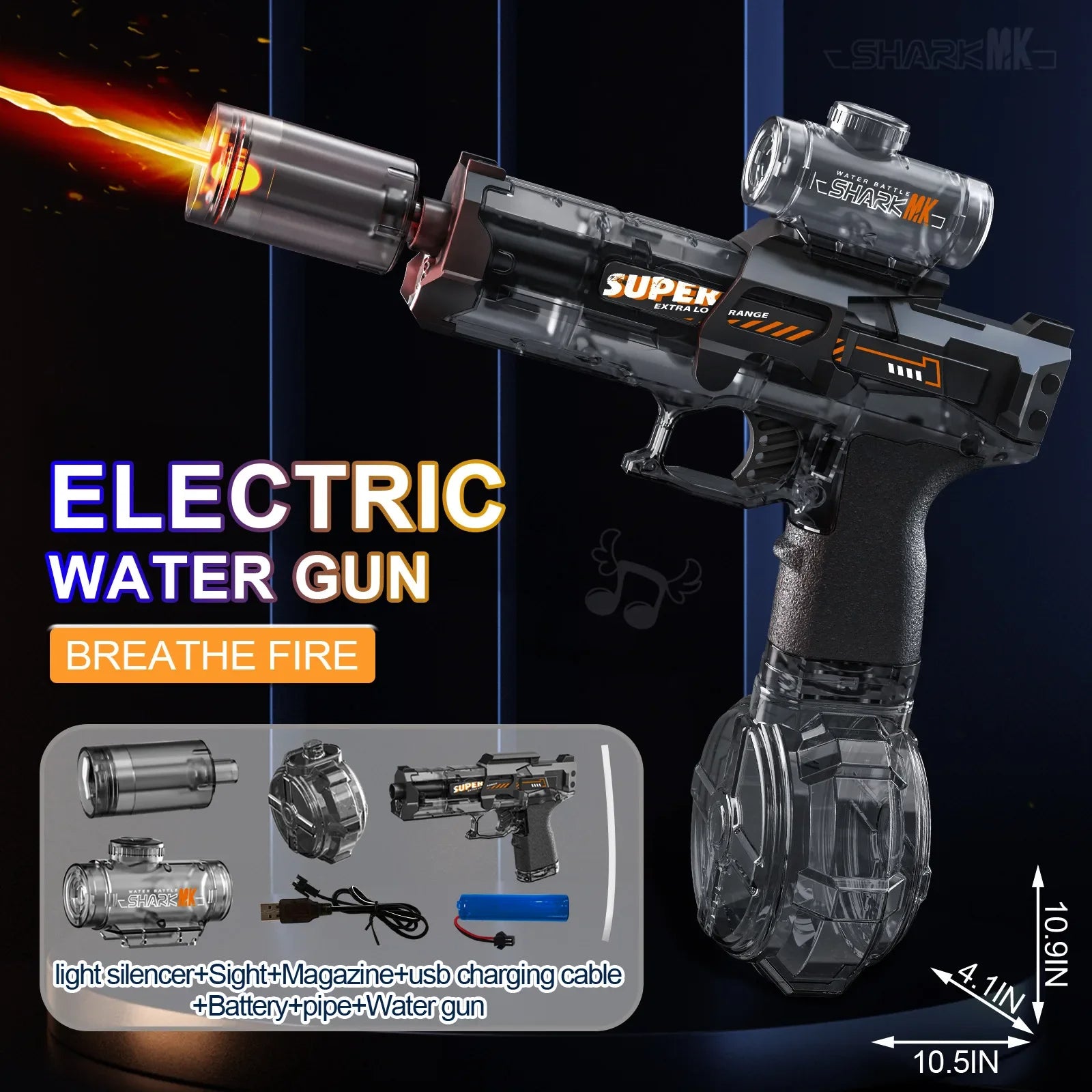 Pistolet à eau LED lumineux