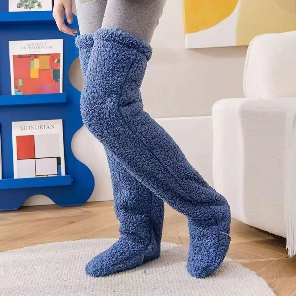 Bas chauffants pour les jambes en peluche
