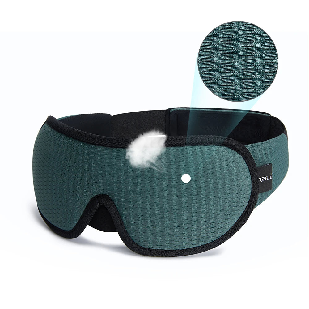 Masque de sommeil 3D occultant la lumière, doux et rembourré.