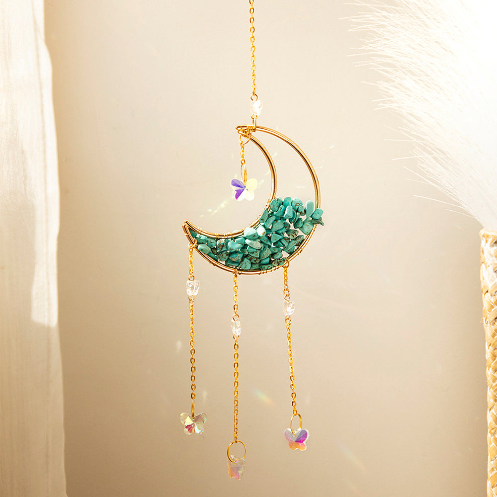 Prisme décoratif attrape-soleil en cristal de lune.