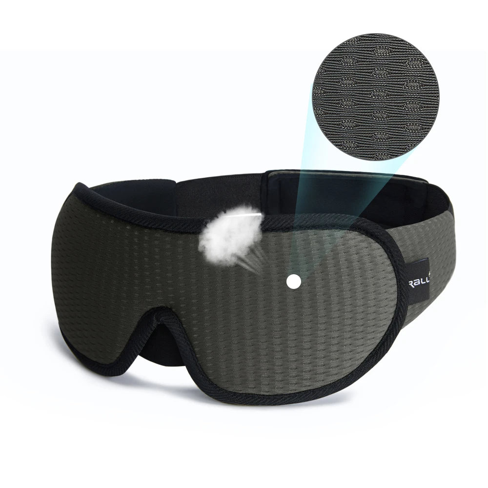 Masque de sommeil 3D occultant la lumière, doux et rembourré.
