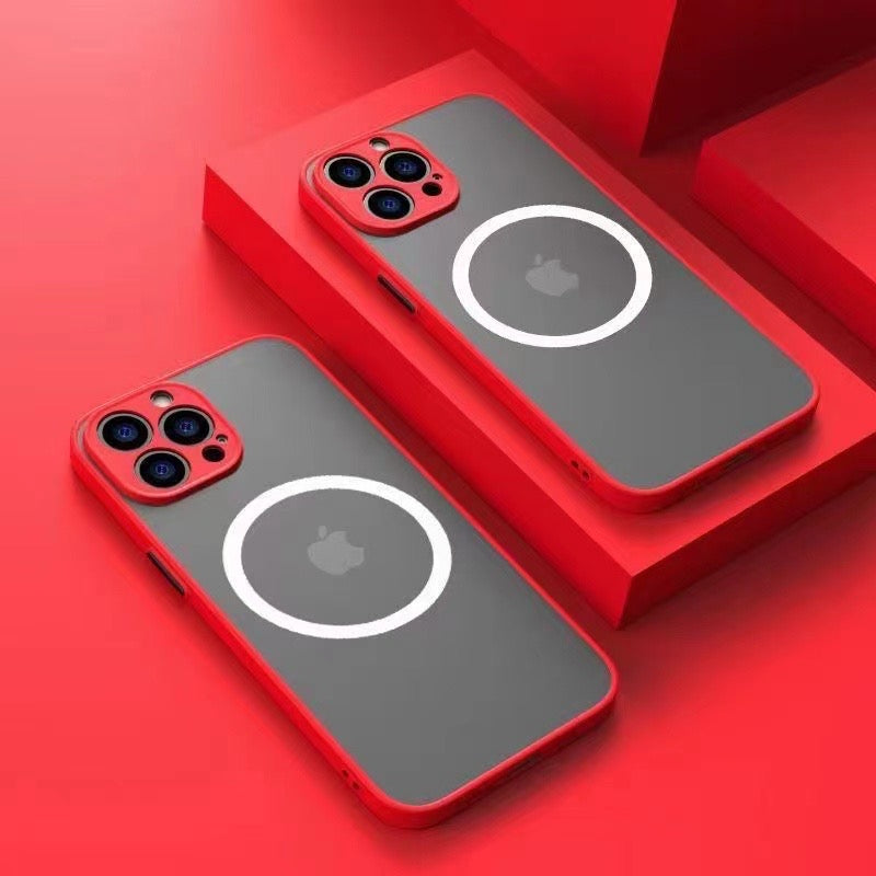 Coque magnétique mate pour iPhone.