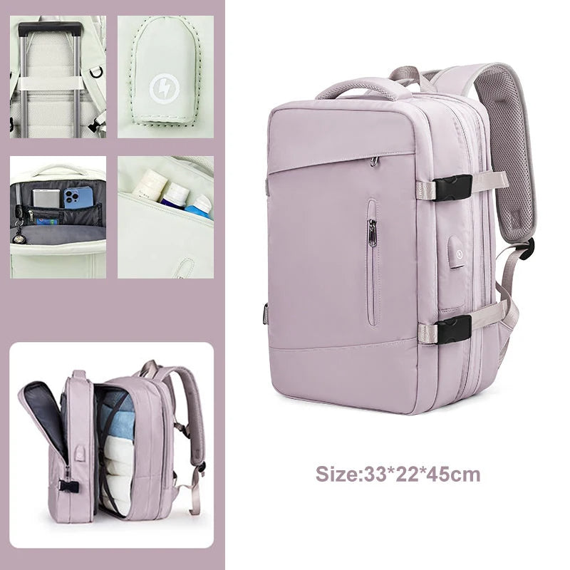 Sac à dos de voyage extensible unisexe.