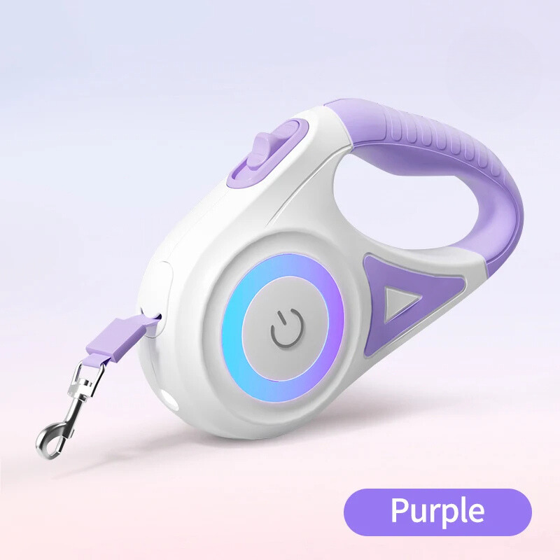 Corde de promenade lumineuse rétractable automatique pour chien