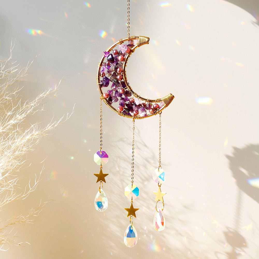 Prisme décoratif attrape-soleil en cristal de lune.