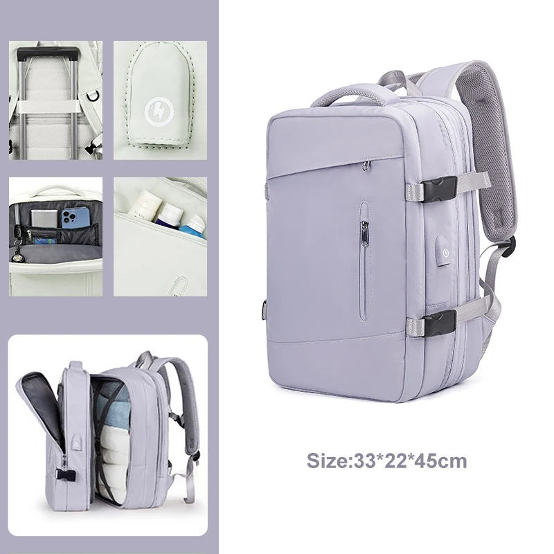 Sac à dos de voyage extensible unisexe.