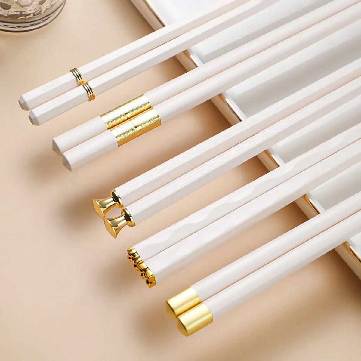5 paires de baguettes japonaises antidérapantes de haute qualité