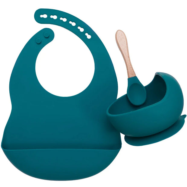 Ensemble de vaisselle en silicone pour bébé.