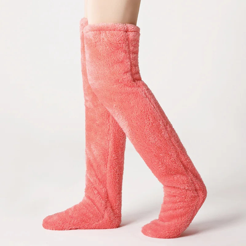 Bas chauffants pour les jambes en peluche