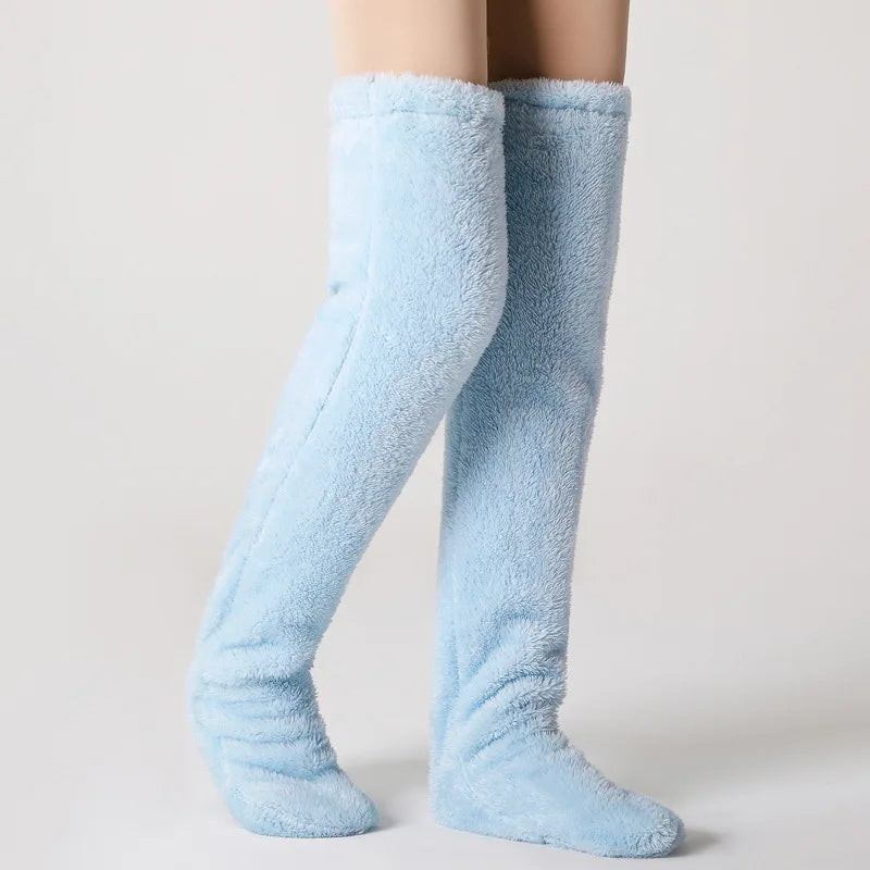 Bas chauffants pour les jambes en peluche