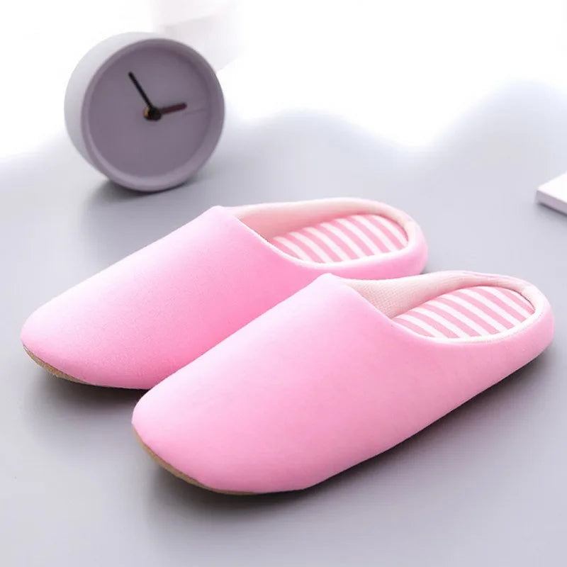 Chaussons d'hiver en coton à semelles épaisses pour femmes