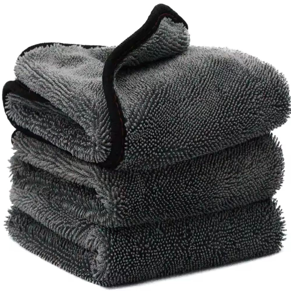 Serviette de séchage pour voiture en microfibre torsadée 1 200 g/m²