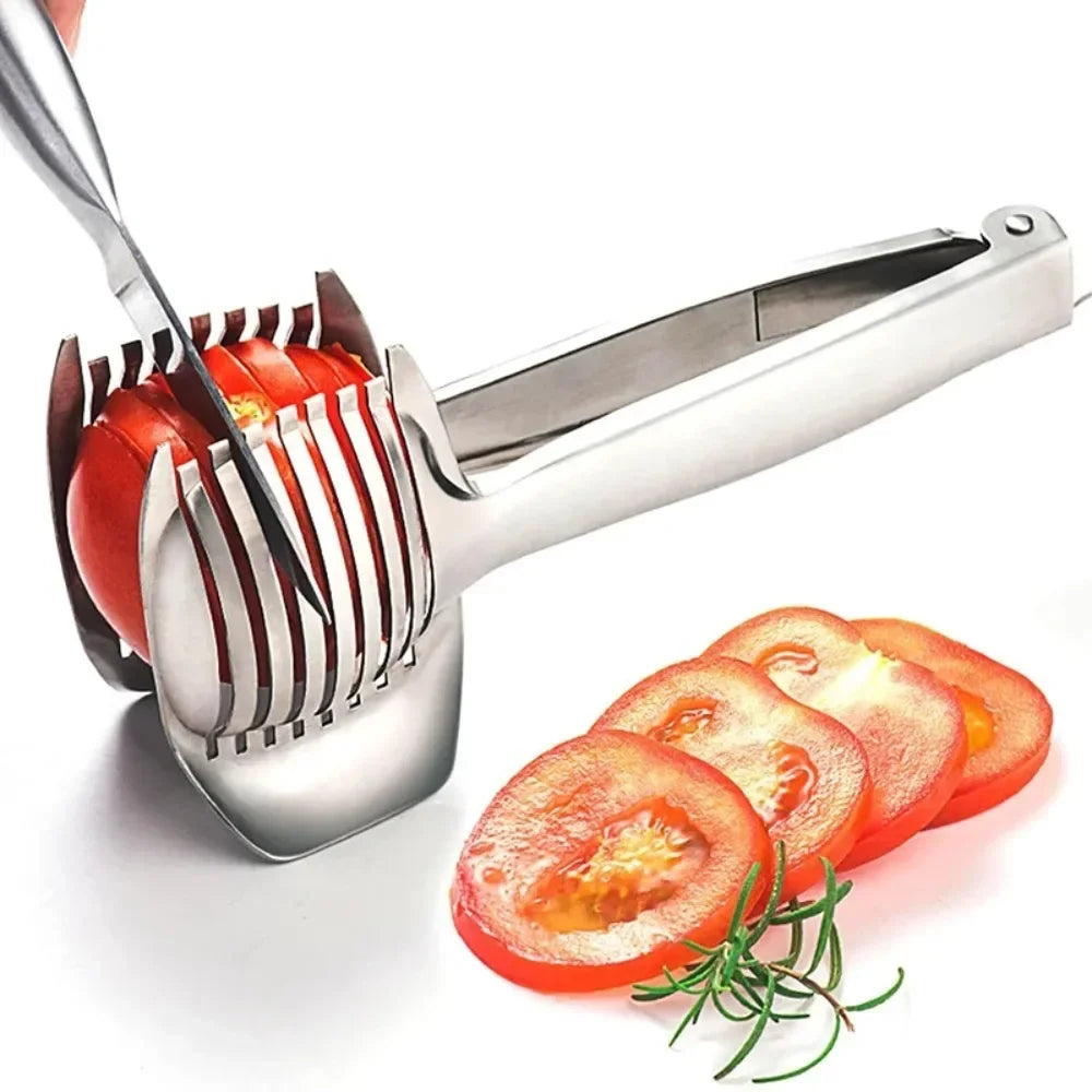 Trancheuse portative de cuisine en acier inoxydable.
