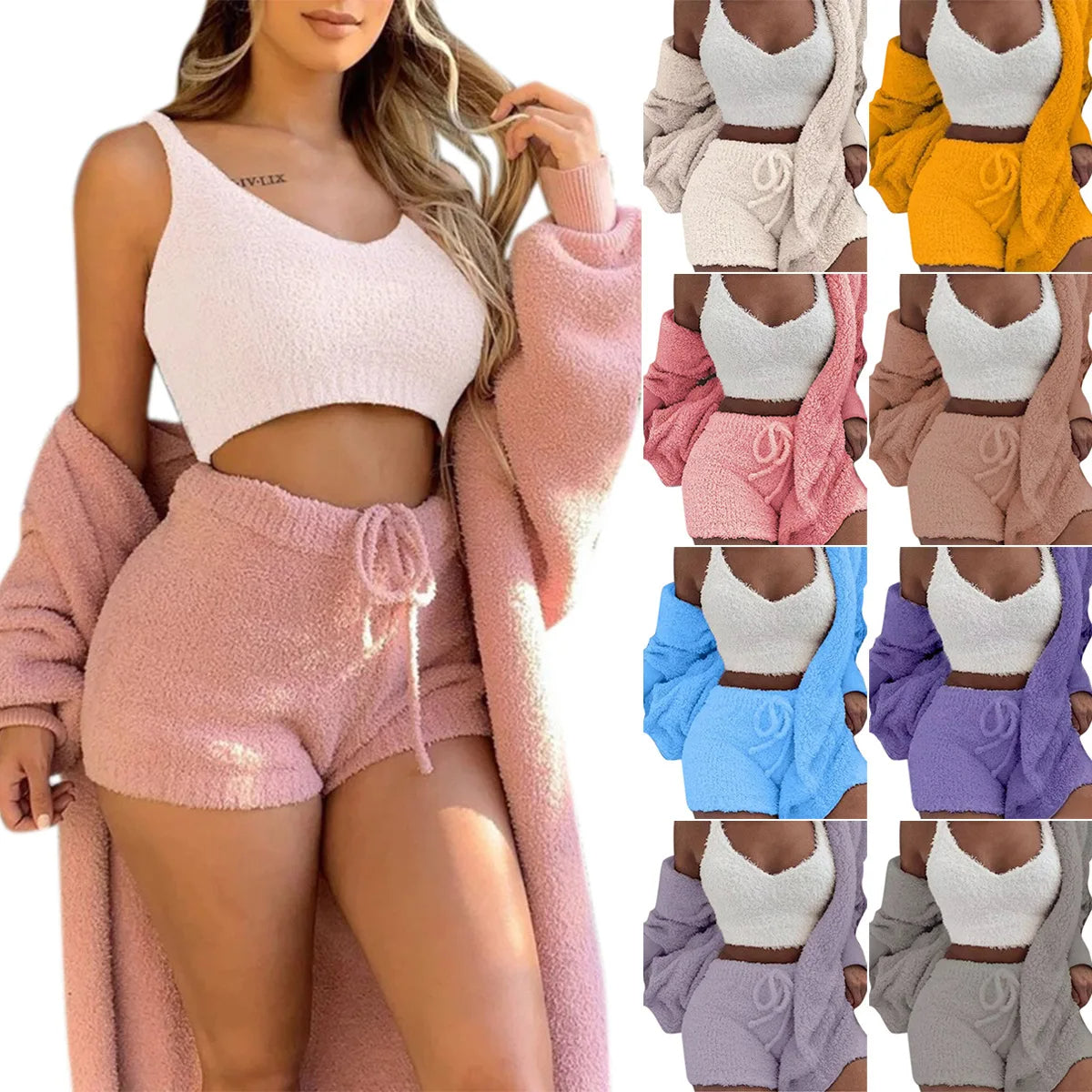 Ensemble pyjama en tricot confortable pour femme.