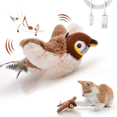Jouet interactif pour chat en forme d'oiseau