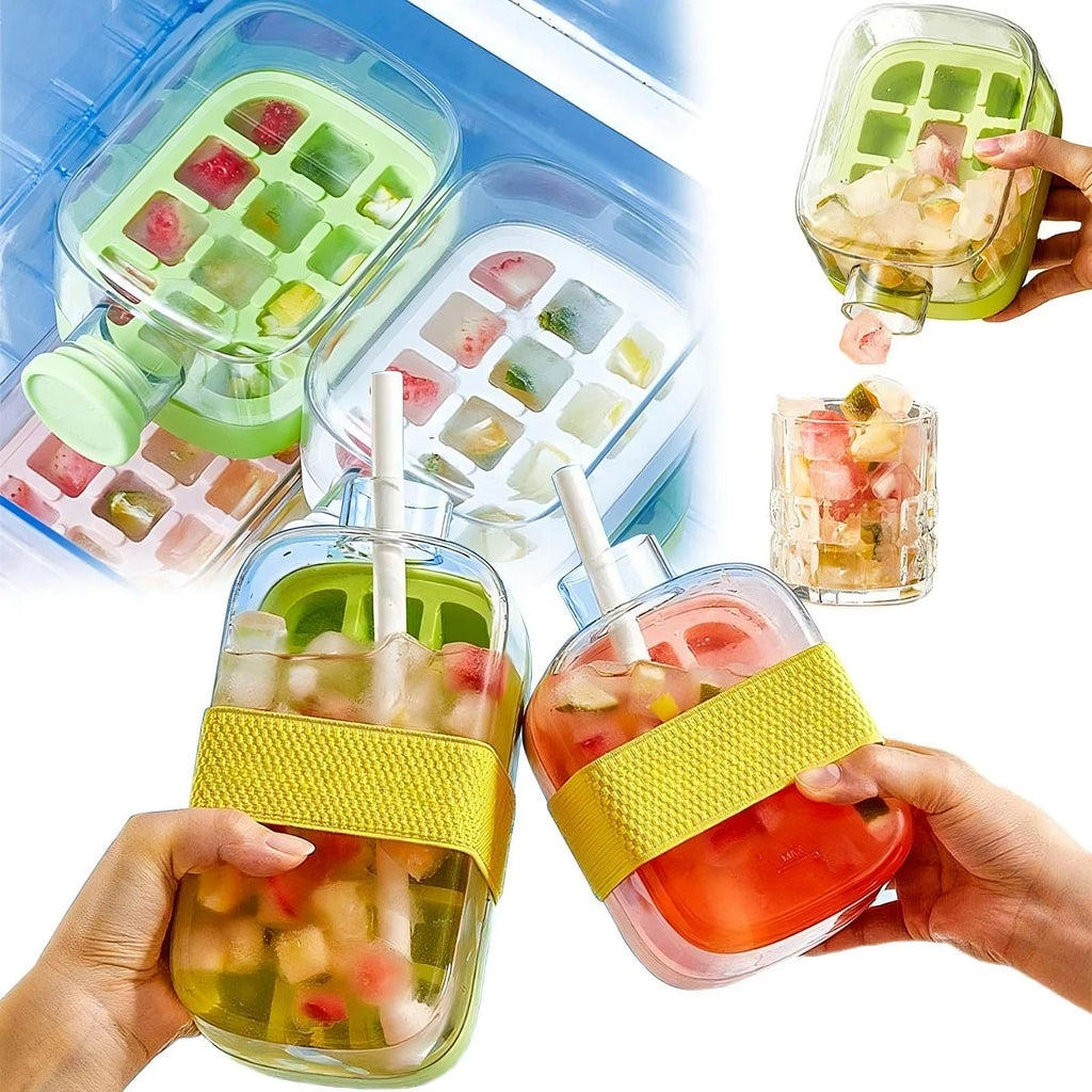 Bac à glaçons avec paille.         Ice Cube Tray With Straw