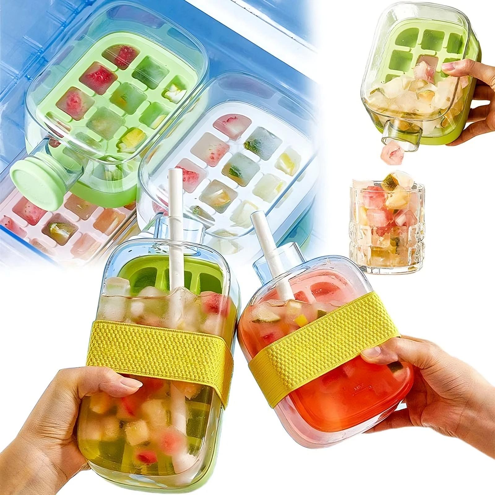 Bac à glaçons avec paille.         Ice Cube Tray With Straw