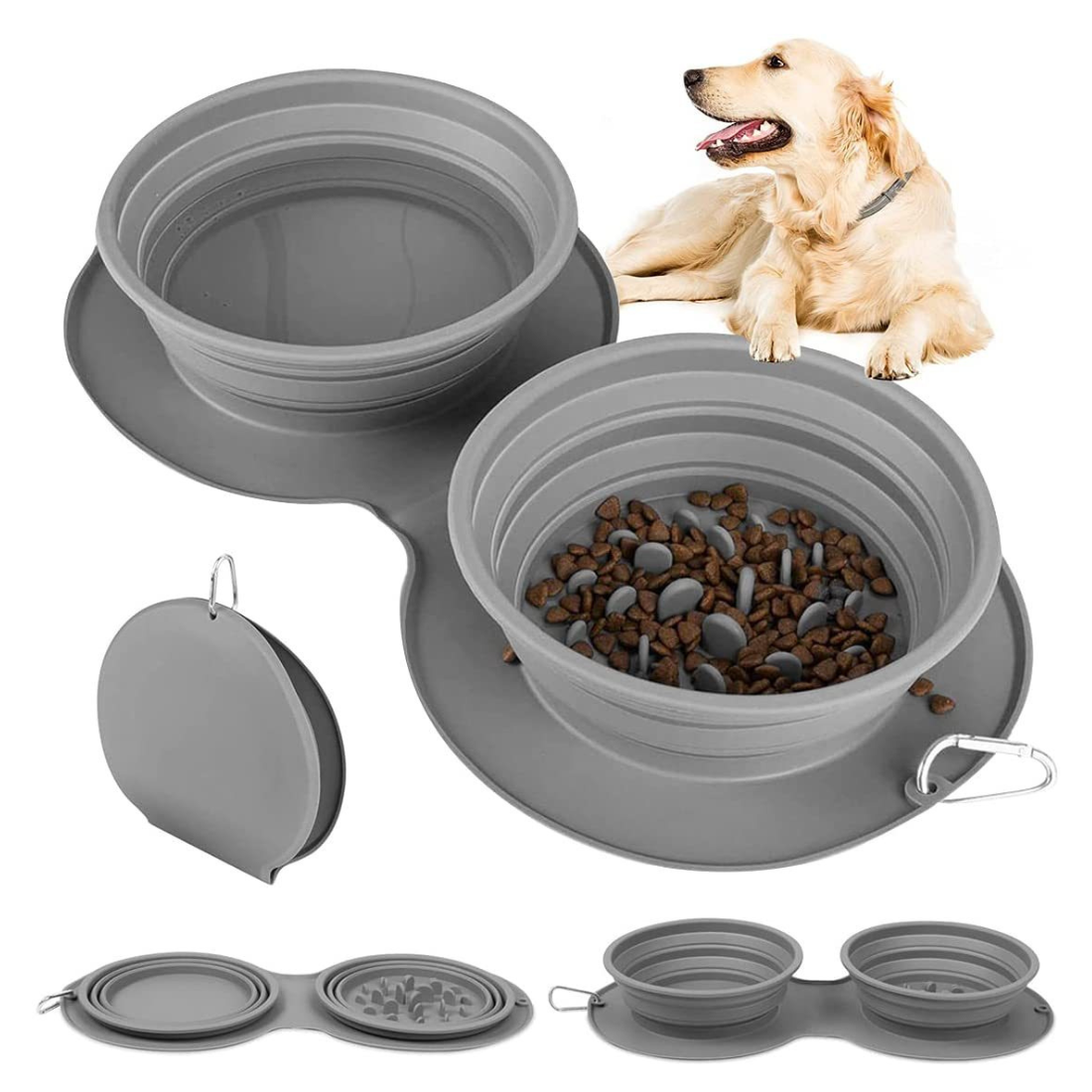 Gamelle pliable en silicone pour alimentation lente