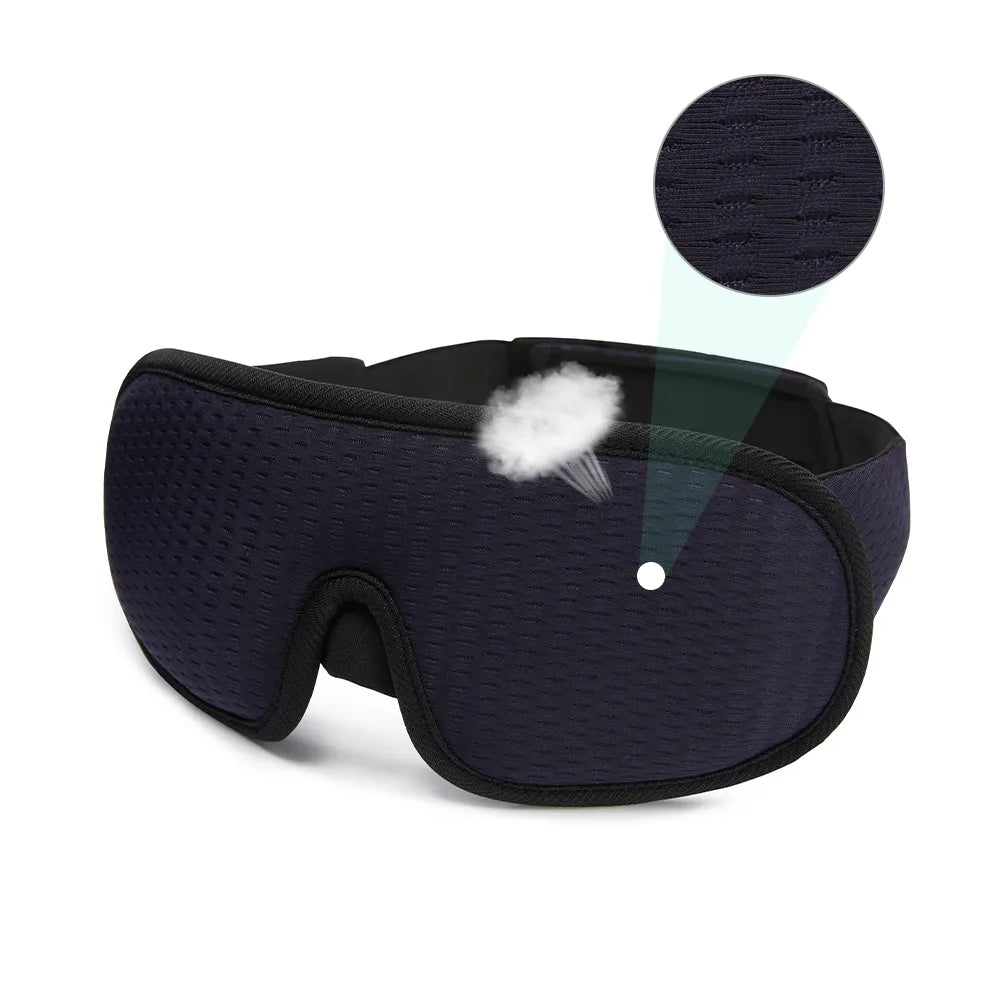 Masque de sommeil 3D occultant la lumière, doux et rembourré.