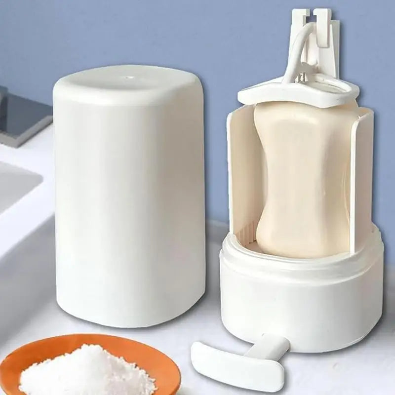 Distributeur de savon en barre sans dégâts.
