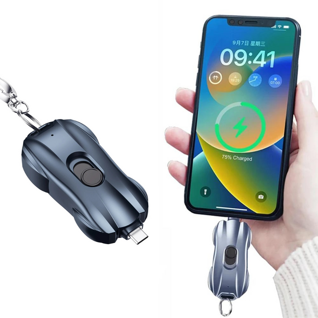 Chargeur de téléphone portable d'urgence avec porte-clés et batterie externe