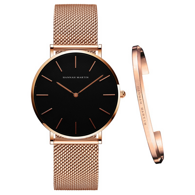 Coffret de montres pour femme Hannah Martin avec bracelet.