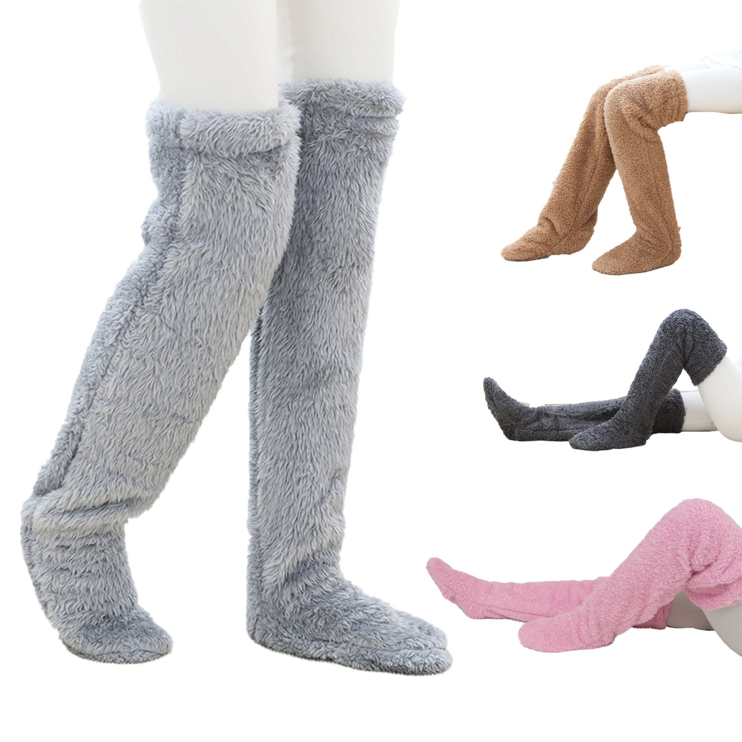 Bas chauffants pour les jambes en peluche