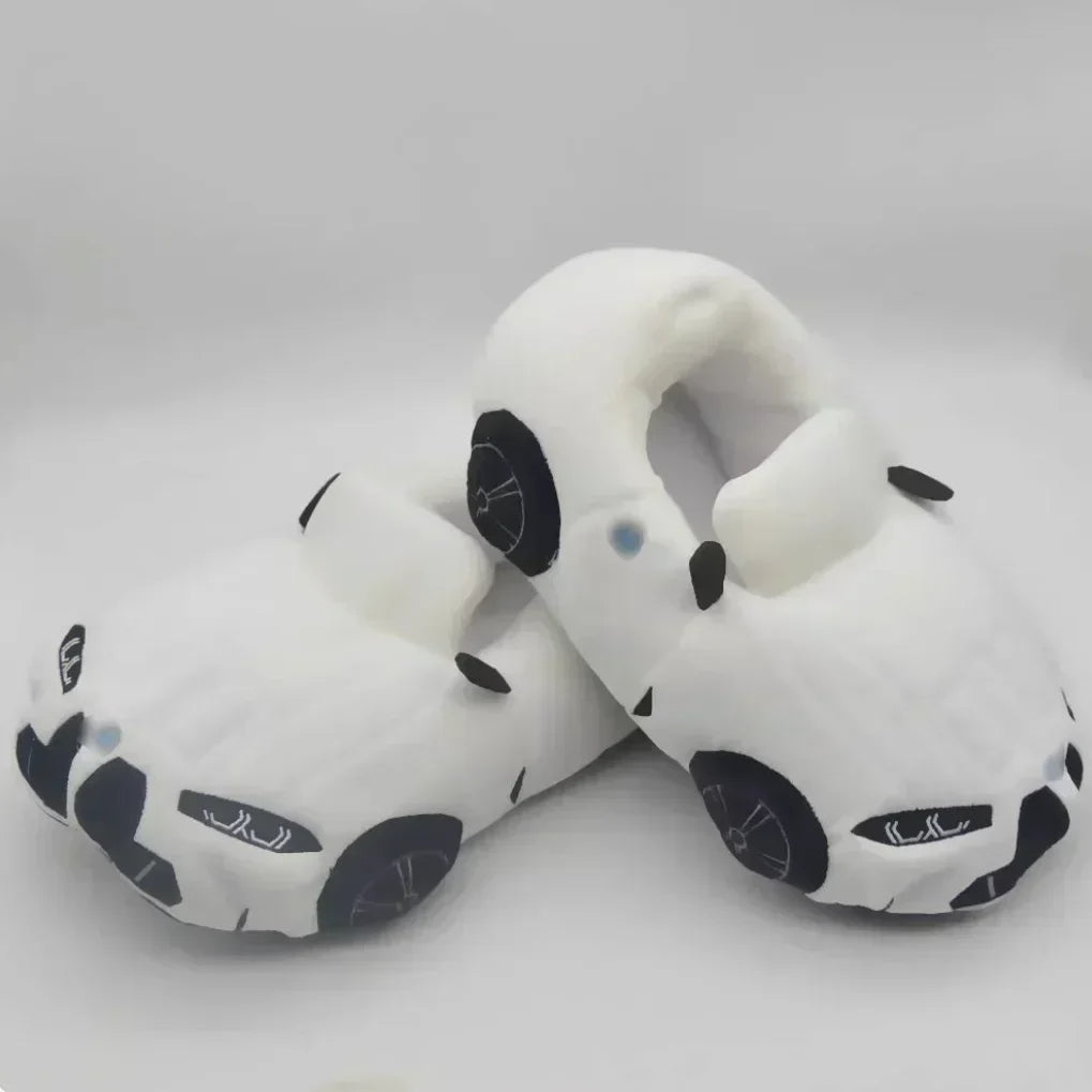 Pantoufles en peluche de voiture