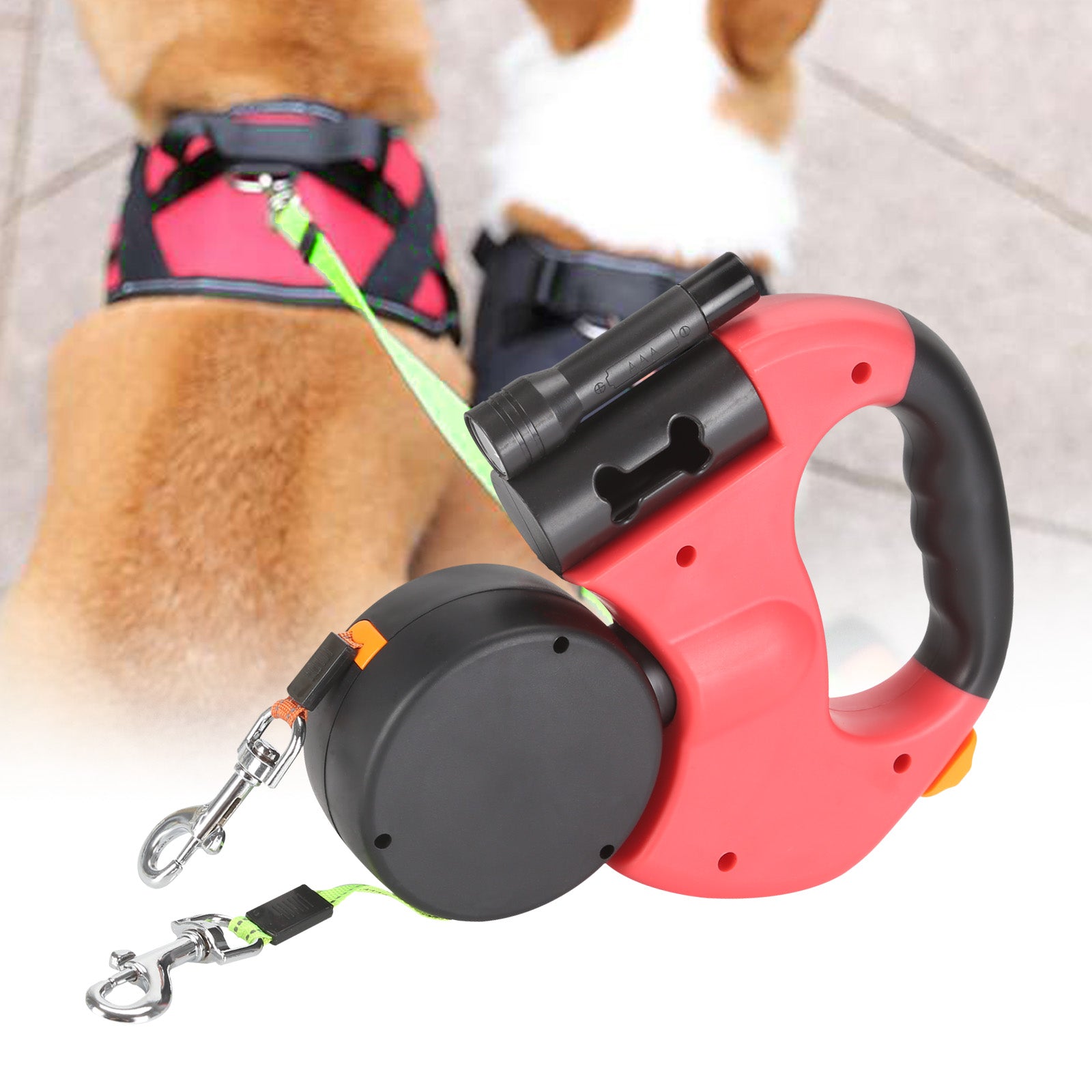 Laisse rétractable pour animaux de compagnie avec lumière