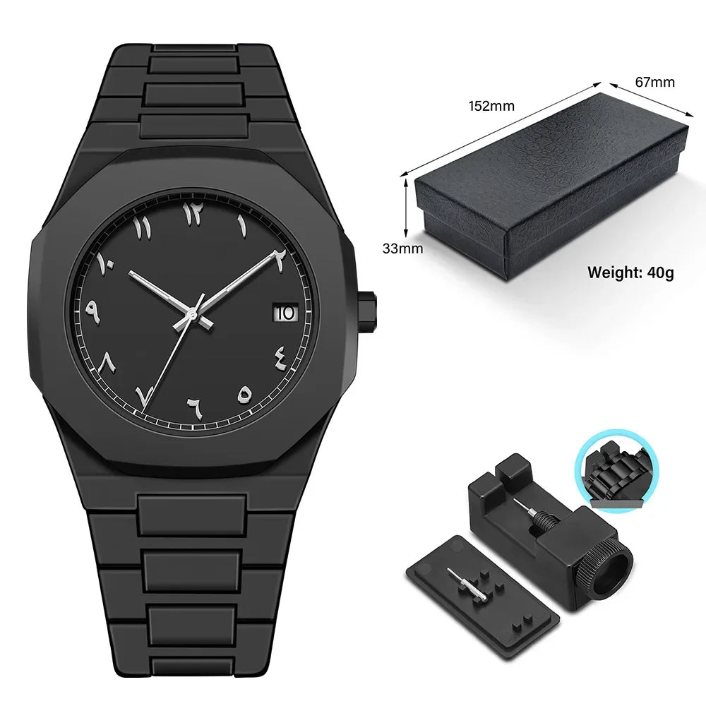 Montre minimaliste à chiffres arabes.                           Minimalistic Arabic Numerals Watch