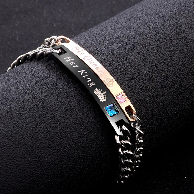 Bracelet couple 2 styles Sa Reine Son Roi.