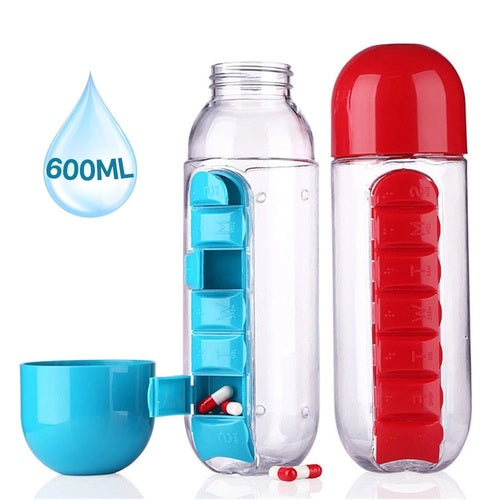 Bouteille d'eau avec pilulier Water Bottle With Pill Organizer
