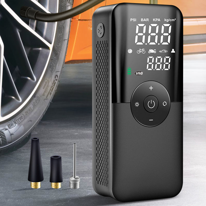Compresseur de pompe à air numérique portable rechargeable pour pneus.
