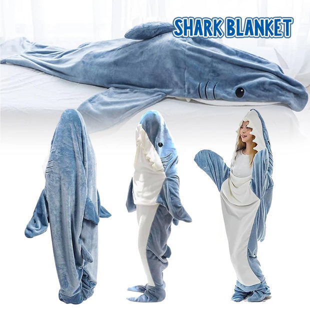 Couverture de couchage portable en forme de requin.
