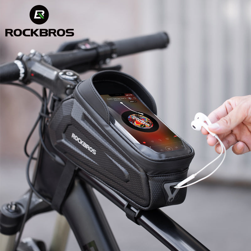 Sacoche de vélo étanche à écran tactile.