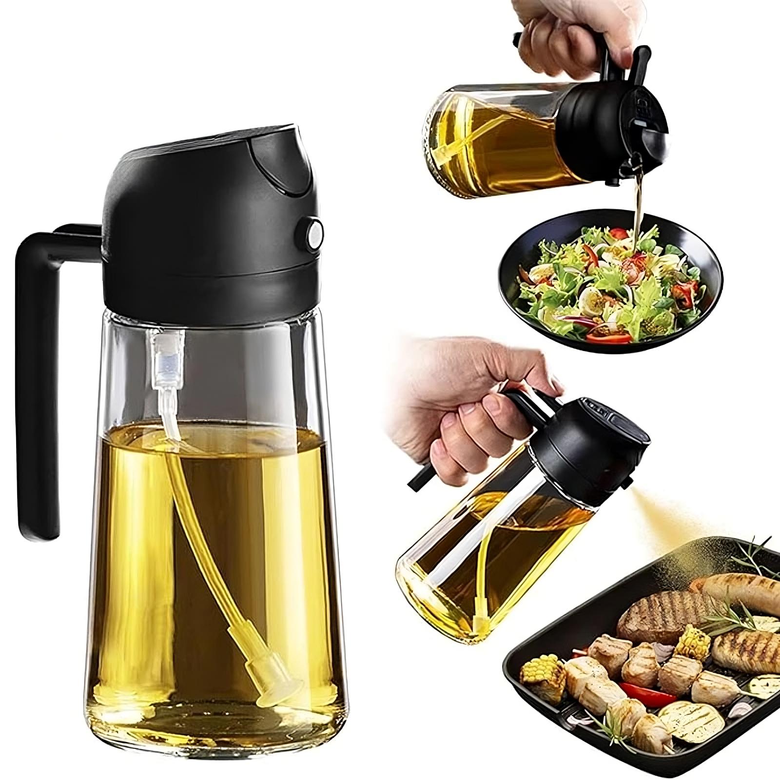 Flacon pulvérisateur d'huile 2 en 1.                                                      2 in 1 Oil Spray Bottle