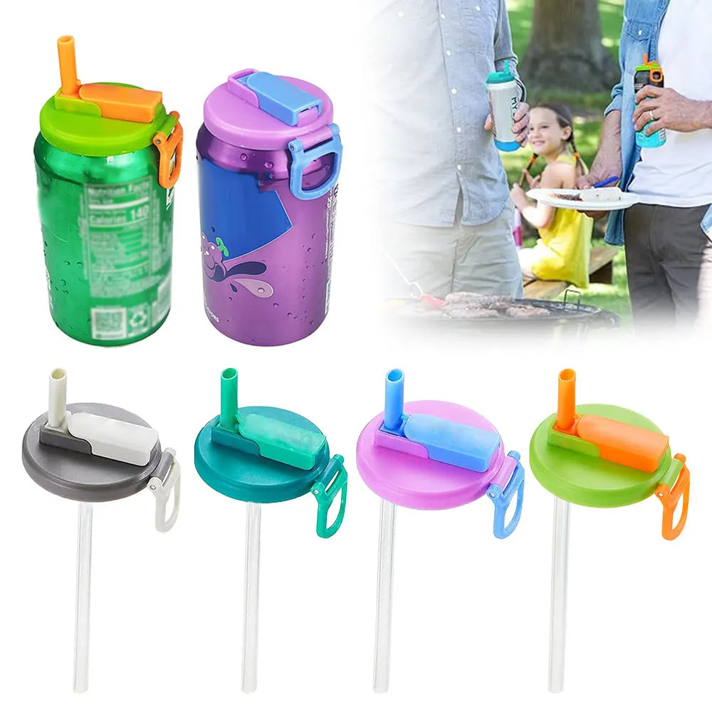 Couvercle de soda  avec paille