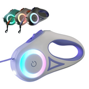 Corde de promenade lumineuse rétractable automatique pour chien