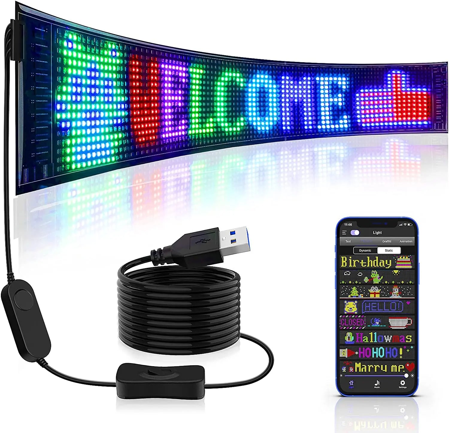 Panneau LED flexible pour voiture