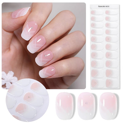 20 conseils pour un autocollant pour ongles en gel semi-durci dégradé French.