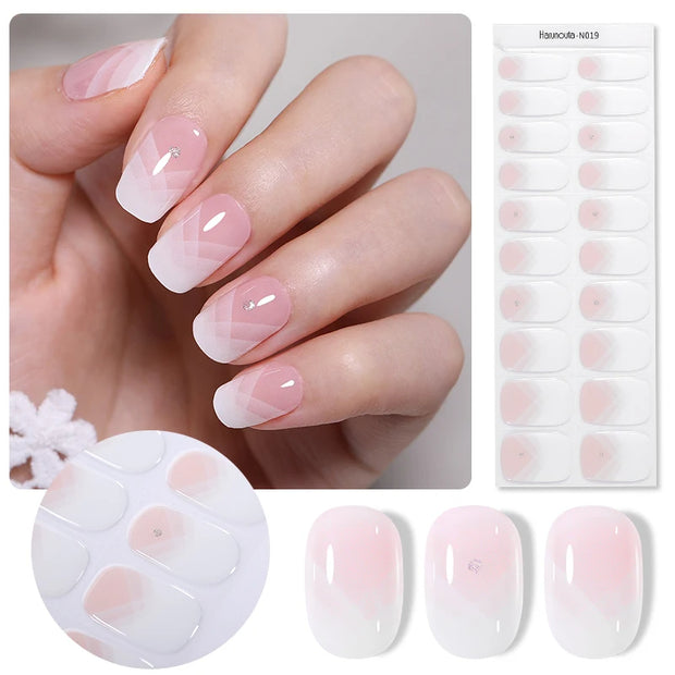 20 conseils pour un autocollant pour ongles en gel semi-durci dégradé French.